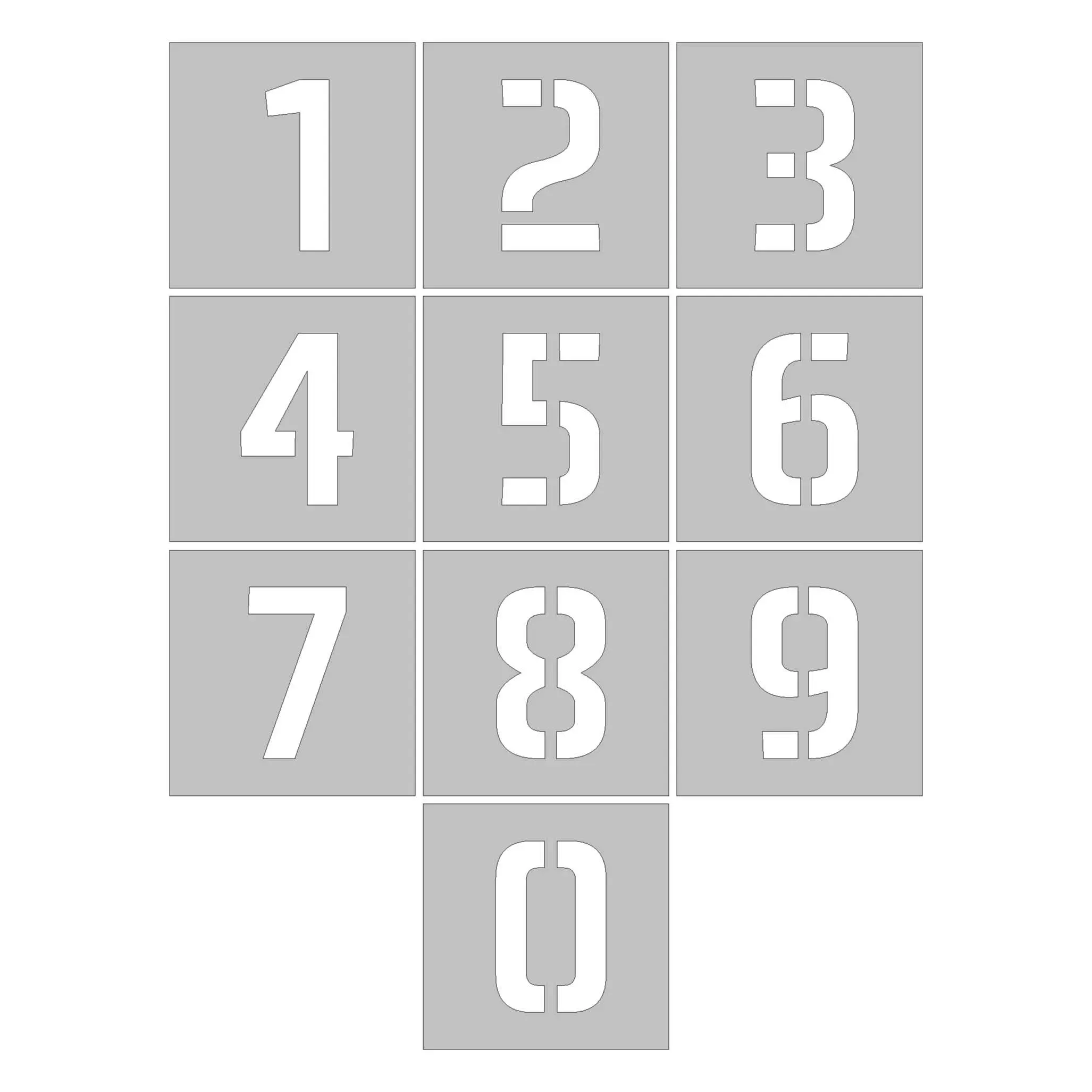Комплект готовых трафаретов цифр